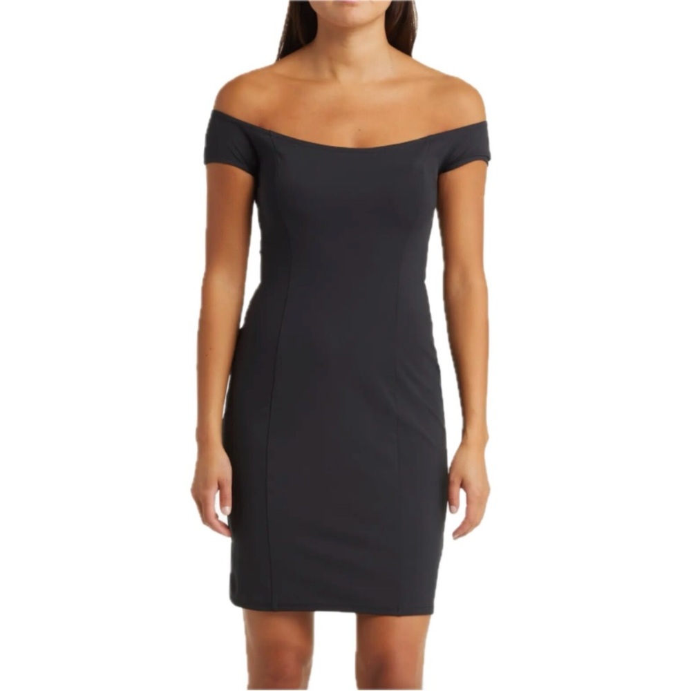 Chic Off-Shoulder Black Mini Dress